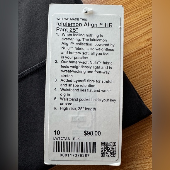 Lululemon Align HR Pant 25” Size: 10 in Black - Picture 2 of 6